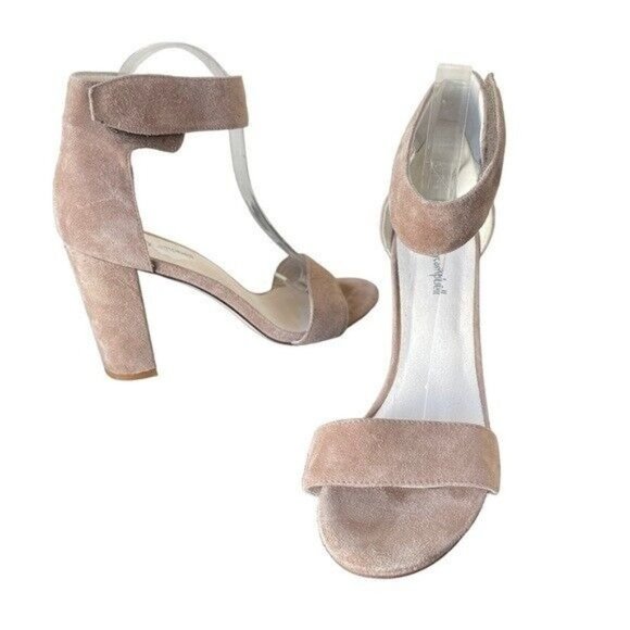 Jeffrey Campbell Shoes - JEFFREY CAMPBELL LINDSAY HEELED SANDAL TAUPE SUEDE WOMEN’S SIZE 9.5 Chunky Heels